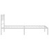 Estructura cama sin colchón con cabecero metal blanco 90x200