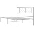 Estructura cama sin colchón con cabecero metal blanco 90x200