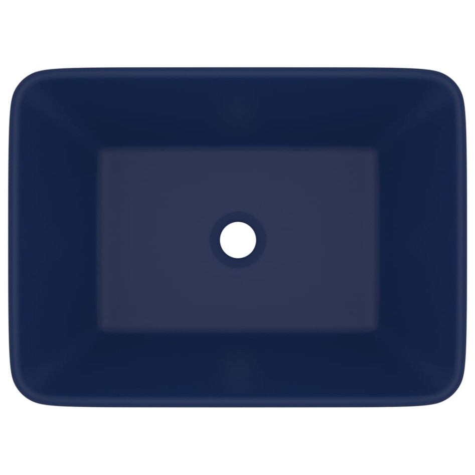 Lavabo de lujo de cerámica azul oscuro mate 41x30x12