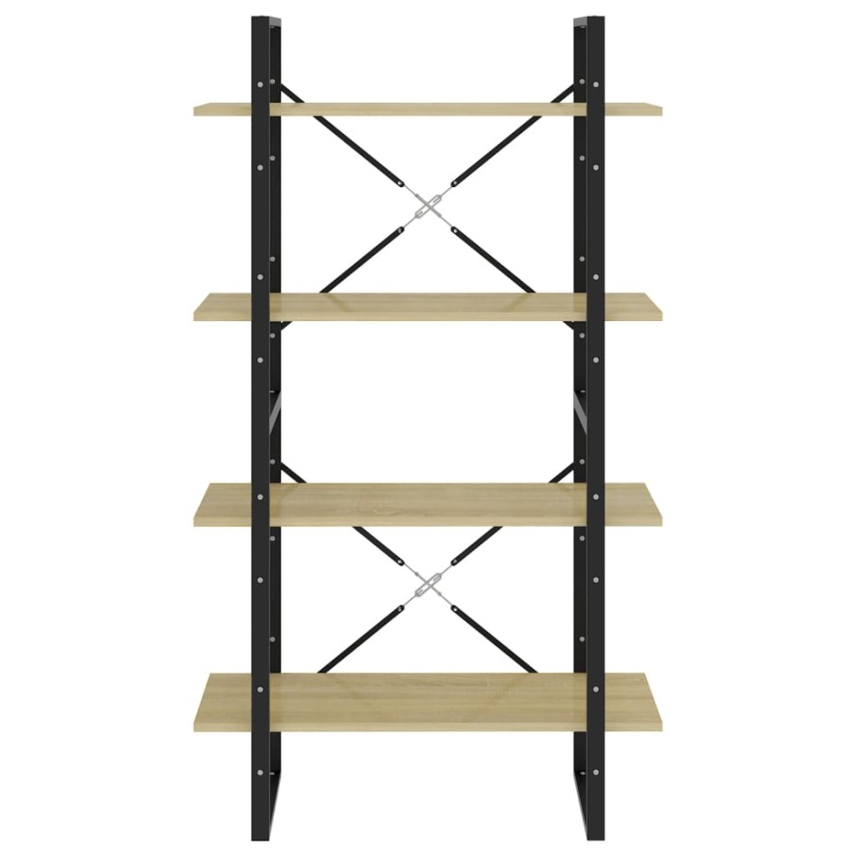 Estantería de 4 niveles contrachapada roble Sonoma 80x30x140