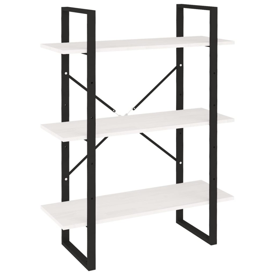 Estantería 3 niveles madera maciza de pino blanco 80x30x105