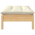 Taburete de jardín con cojín crema madera maciza de