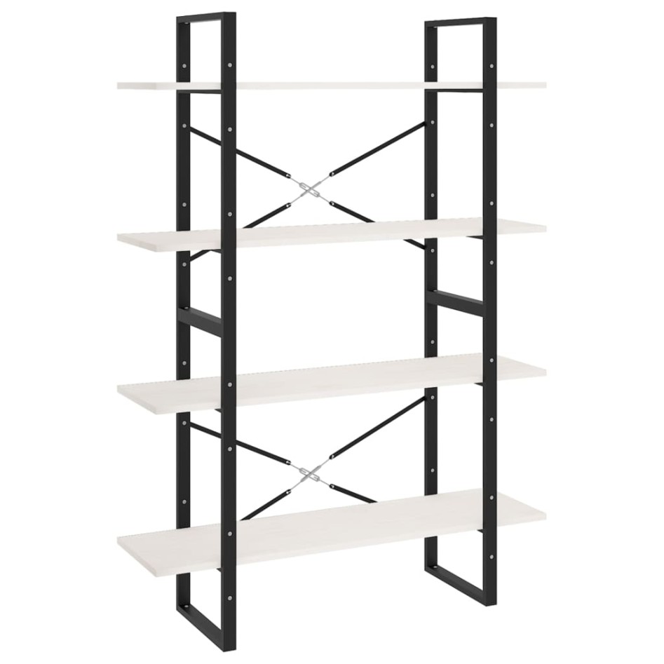 Estantería 4 niveles madera maciza de pino blanco 100x30x140