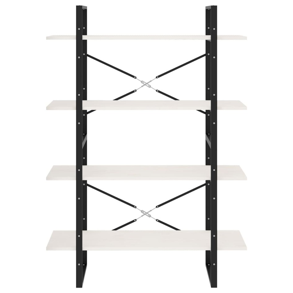 Estantería 4 niveles madera maciza de pino blanco 100x30x140