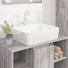 Lavabo rectangular de cerámica blanco 48x37x13