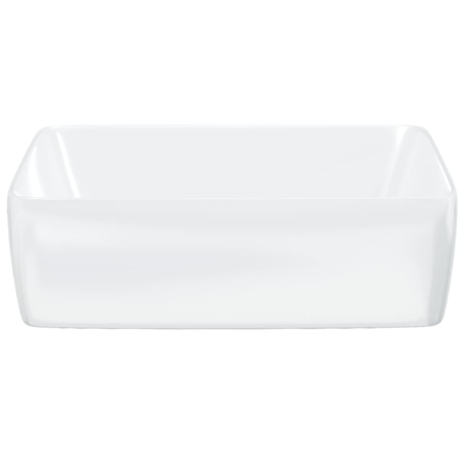 Lavabo rectangular de cerámica blanco 48x37x13