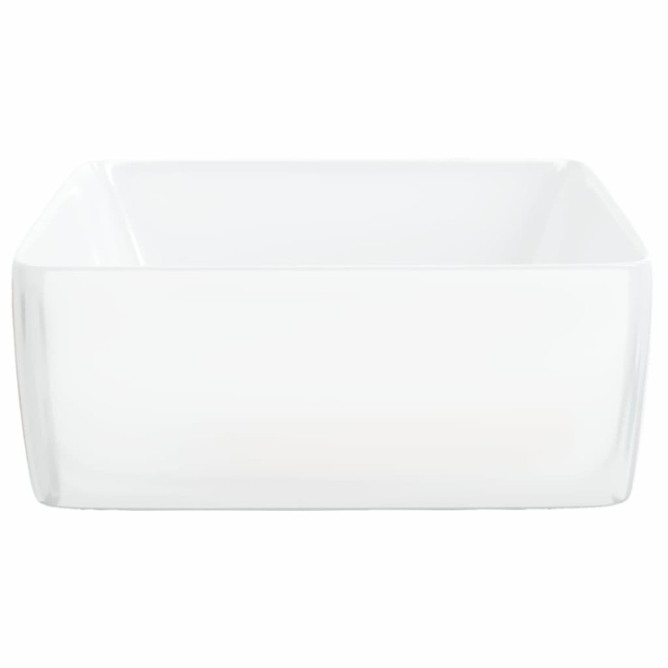 Lavabo rectangular de cerámica blanco 48x37x13