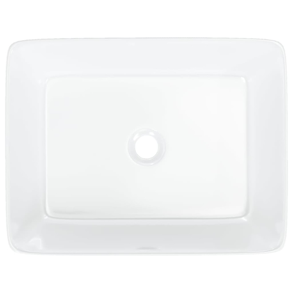 Lavabo rectangular de cerámica blanco 48x37x13