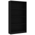 Estantería de 4 niveles madera contrachapada negra 80x24x142