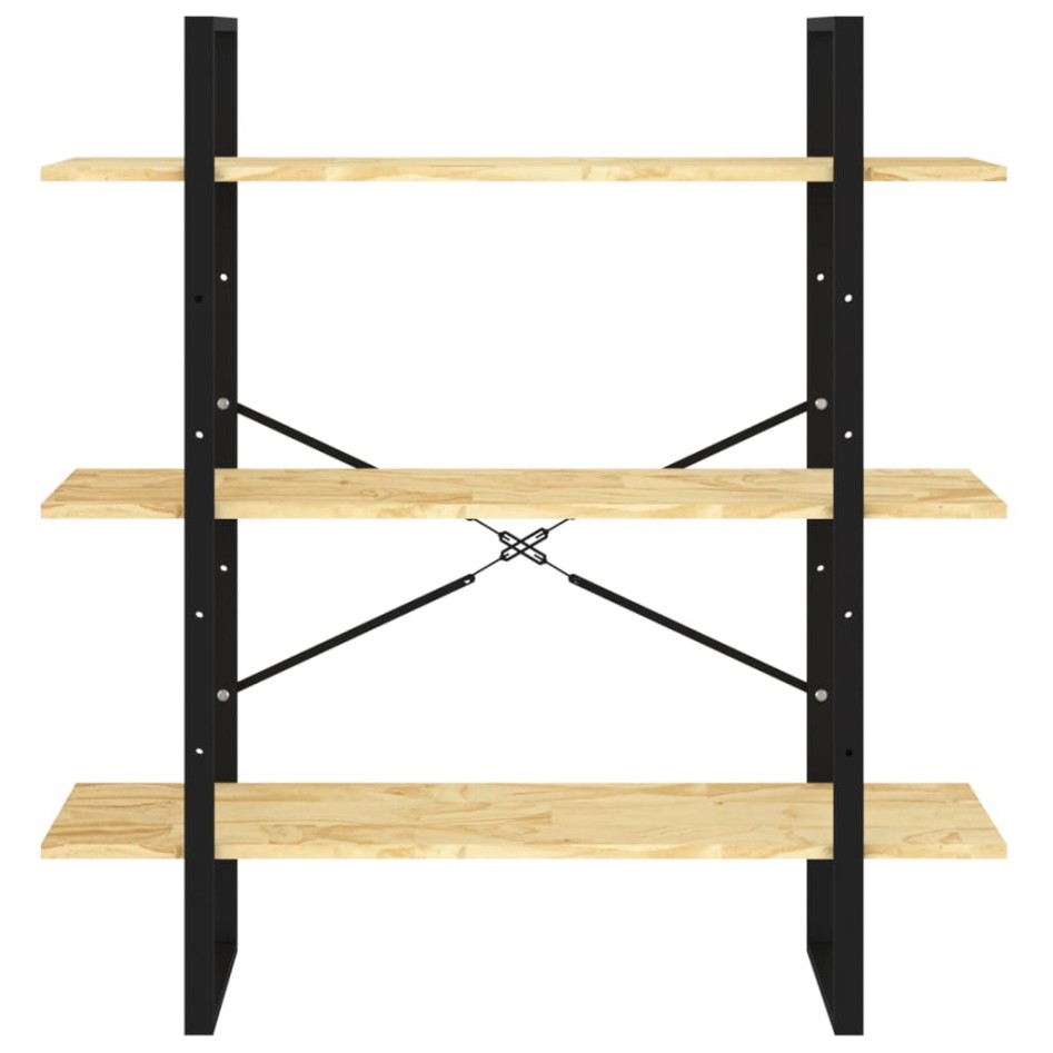 Estantería de 3 niveles madera maciza de pino 100x30x105