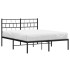 Estructura cama sin colchón con cabecero metal negro 140x190