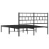 Estructura cama sin colchón con cabecero metal negro 140x190