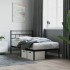 Estructura cama sin colchón con cabecero metal negro 90x200