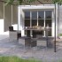 Conjunto de silla de jardín y taburete 4 piezas ratán PE