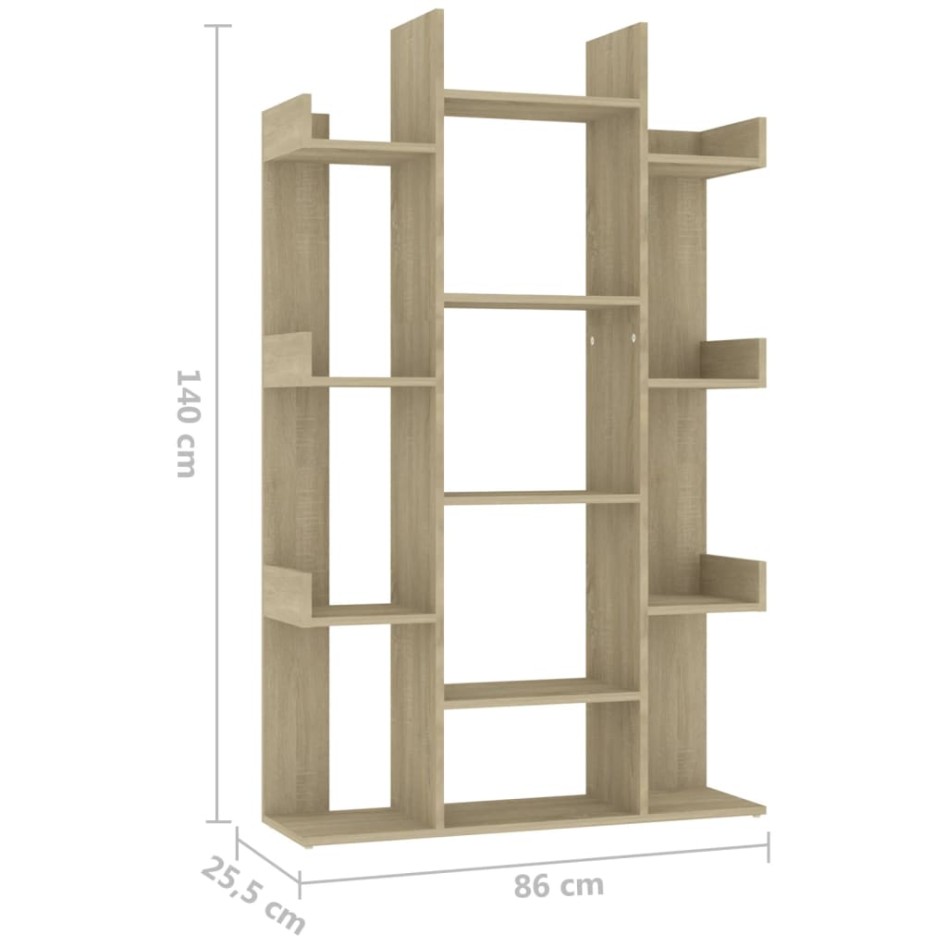 Estantería de madera de ingeniería roble Sonoma 86x25,5x140