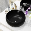 Lavabo redondo de cerámica negro 40x15 cm
