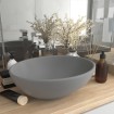Lavabo de lujo ovalado cerámica gris claro mate 40x33 cm