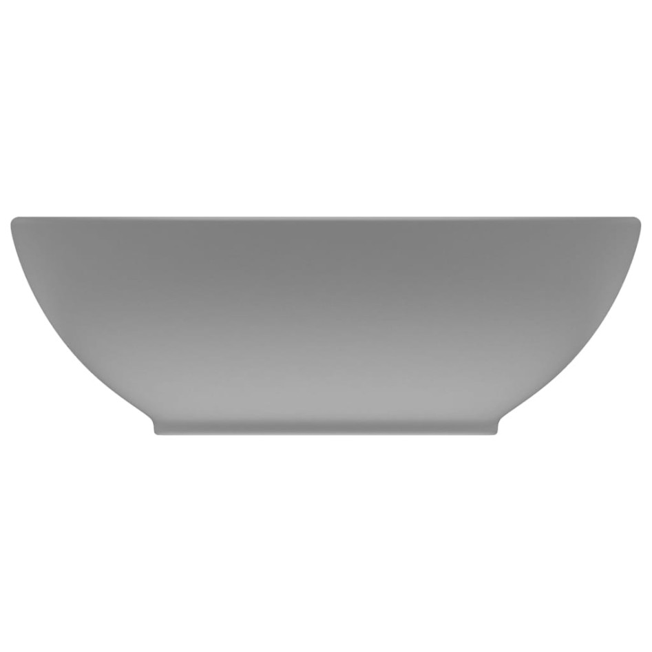 Lavabo de lujo ovalado cerámica gris claro mate 40x33