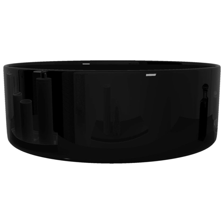 Lavabo redondo de cerámica negro 40x15