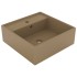 Lavabo lujoso cuadrado rebosadero cerámica crema mate 41x41