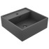 Lavabo lujoso cuadrado rebosadero cerámica gris oscuro 41x41