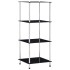 Estantería 4 niveles cristal templado negro 40x40x100