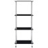 Estantería 4 niveles cristal templado negro 40x40x100
