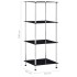 Estantería 4 niveles cristal templado negro 40x40x100