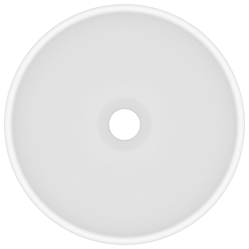 Lavabo de lujo redondo cerámica blanco mate 32,5x14