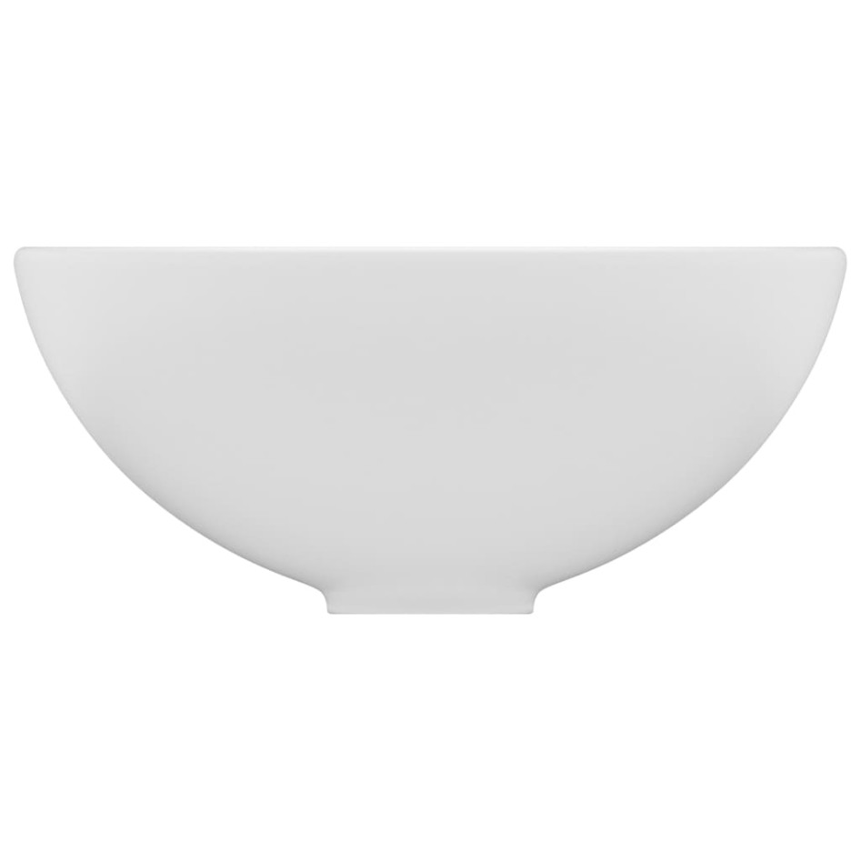 Lavabo de lujo redondo cerámica blanco mate 32,5x14