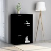 Armario almacenamiento madera contrachapada negra 60x29,5x90 cm