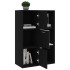 Armario almacenamiento madera contrachapada negra 60x29,5x90