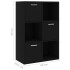 Armario almacenamiento madera contrachapada negra 60x29,5x90