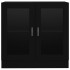 Vitrina de madera contrachapada negro 82,5x30,5x80