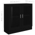 Vitrina de madera contrachapada negro 82,5x30,5x80