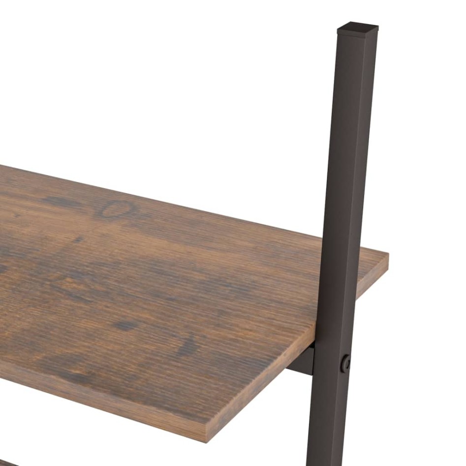 Estantería inclinada 5 baldas marrón oscuro negro