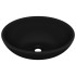 Lavabo de lujo ovalado cerámica negro mate 40x33