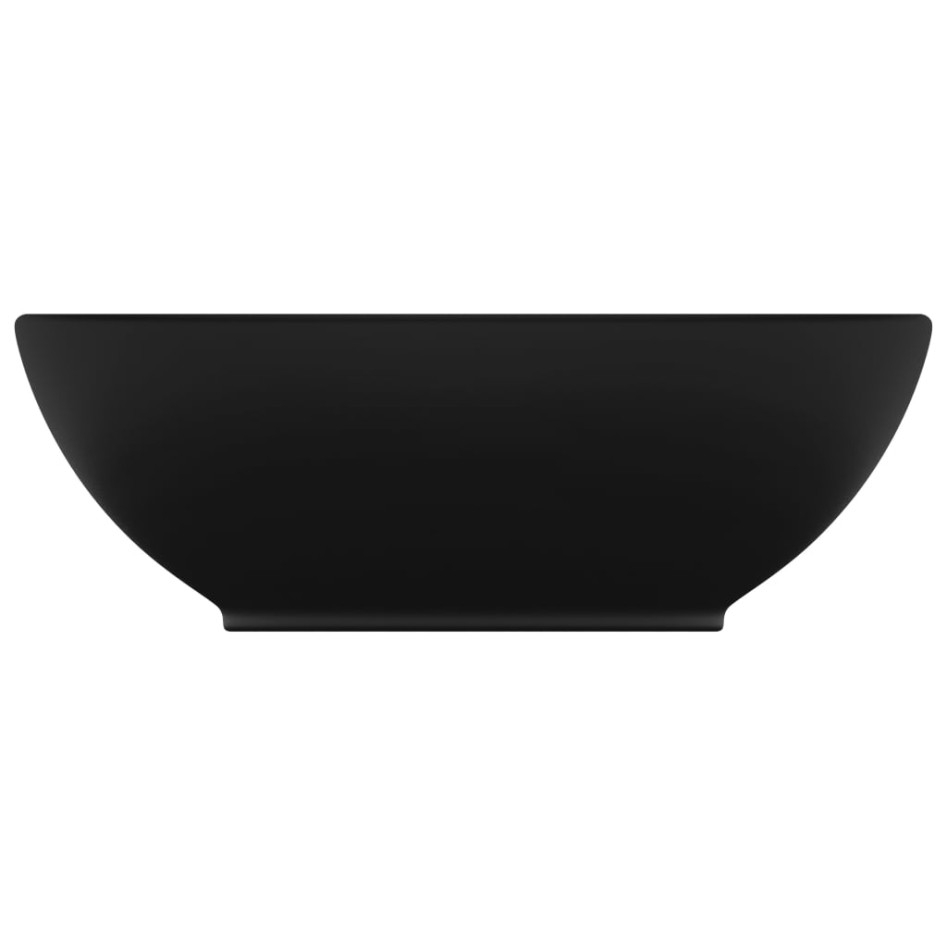 Lavabo de lujo ovalado cerámica negro mate 40x33