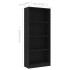 Estantería de 4 niveles madera contrachapada negra 60x24x142