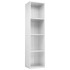 Estantería de libros contrachapada blanco brillo
