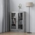 Vitrina de madera contrachapada gris hormigón 82,5x30,5x115