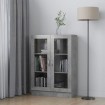 Vitrina de madera contrachapada gris hormigón 82,5x30,5x115 cm