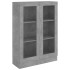 Vitrina de madera contrachapada gris hormigón 82,5x30,5x115