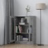 Vitrina de madera contrachapada gris hormigón 82,5x30,5x115