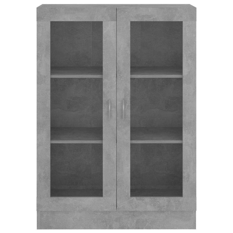 Vitrina de madera contrachapada gris hormigón 82,5x30,5x115