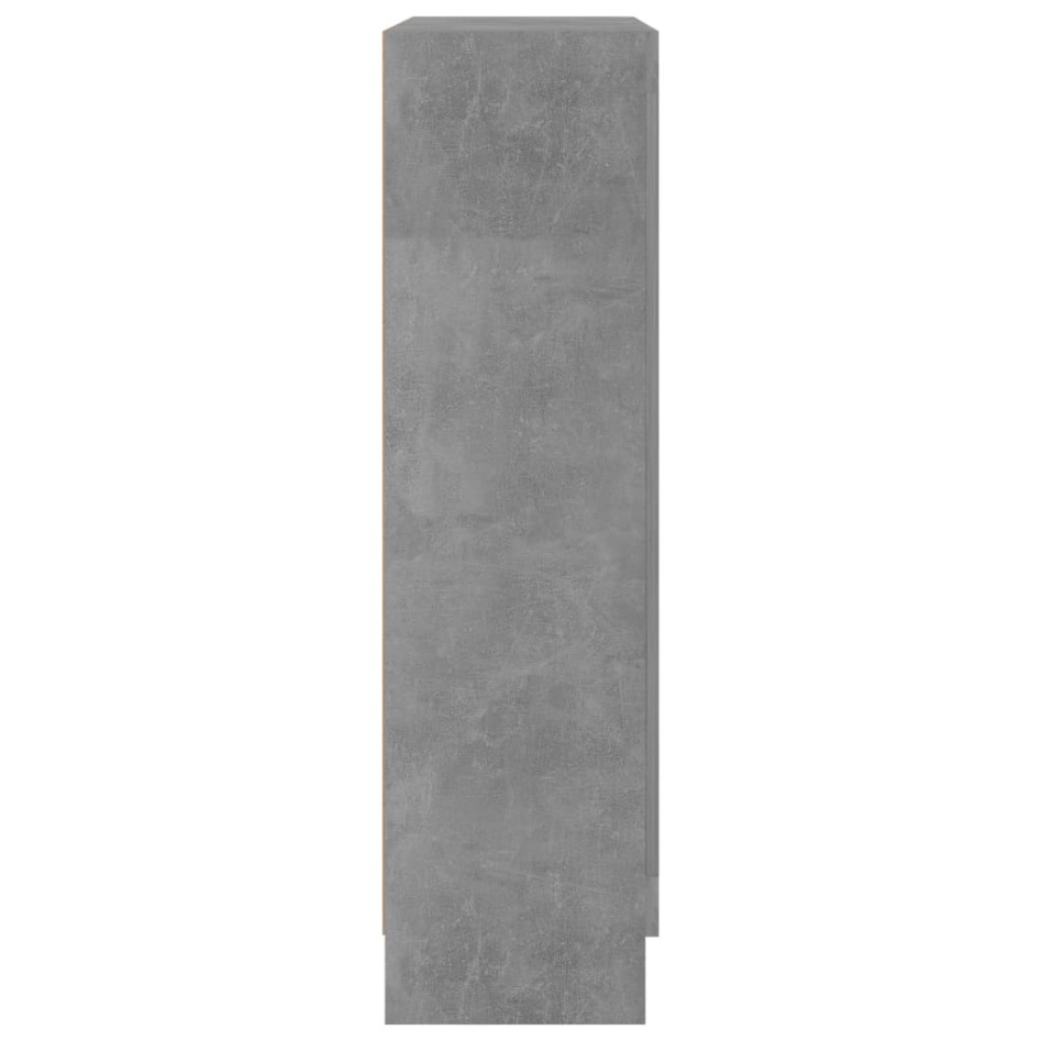 Vitrina de madera contrachapada gris hormigón 82,5x30,5x115