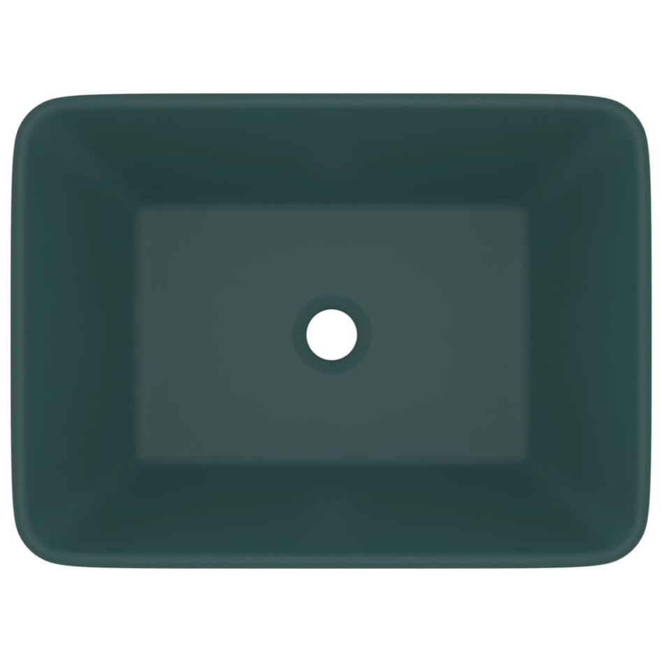 Lavabo de lujo cerámica verde oscuro mate 41x30x12