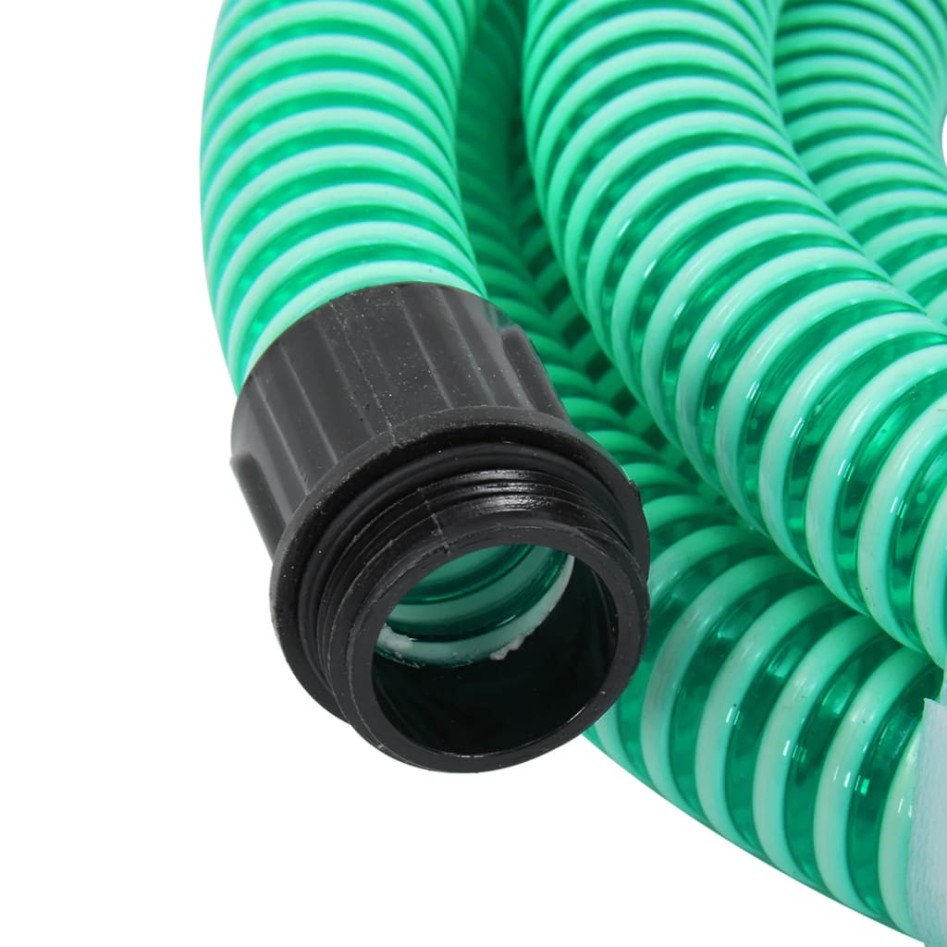 Manguera de succión con conectores de latón PVC verde 29 mm 3