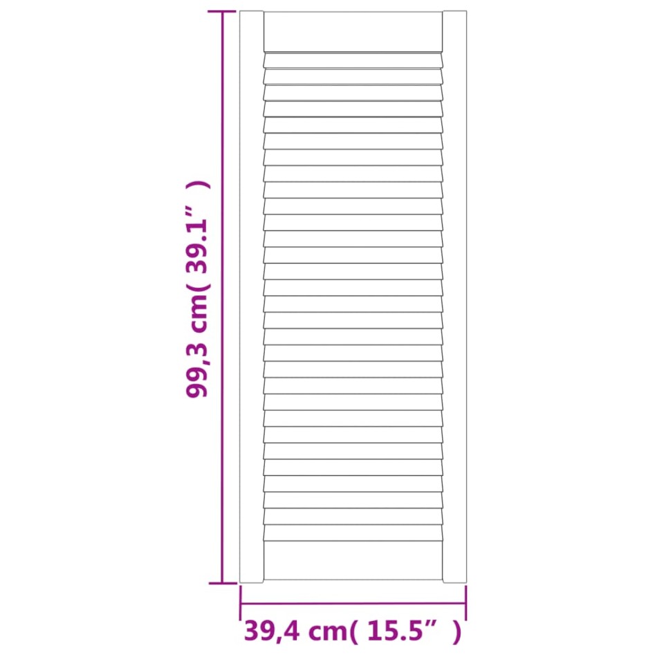 Puerta de armario de lamas 4 uds madera de pino 99,3x39,4