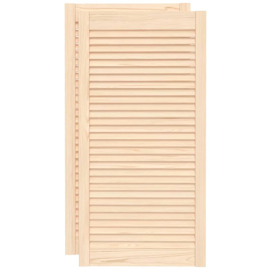 Puerta de armario de lamas 2 uds madera de pino 99,3x49,4